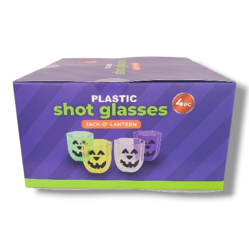 Set of 4 Pumpkin Halloween Cups – Multi-Color Medium Size Mugs New in Box Green